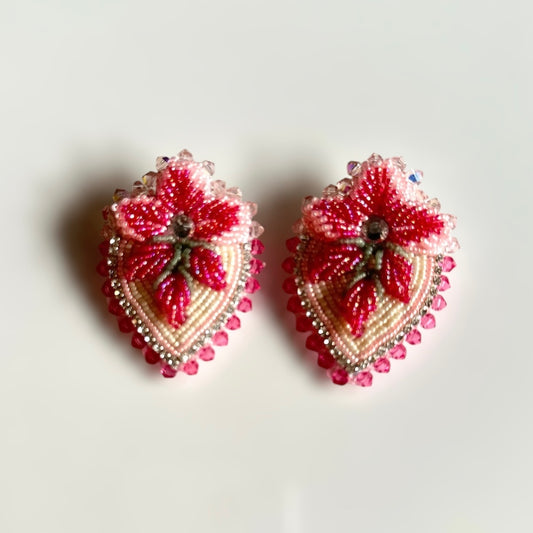 Mini Strawbaby Earrings: Raspberry