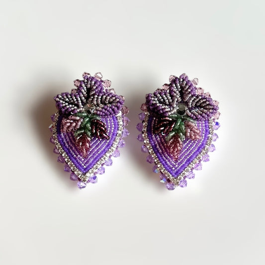 Mini Strawbaby Earrings: Plum