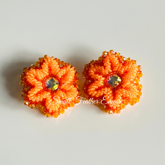 Flower Earrings: Orange