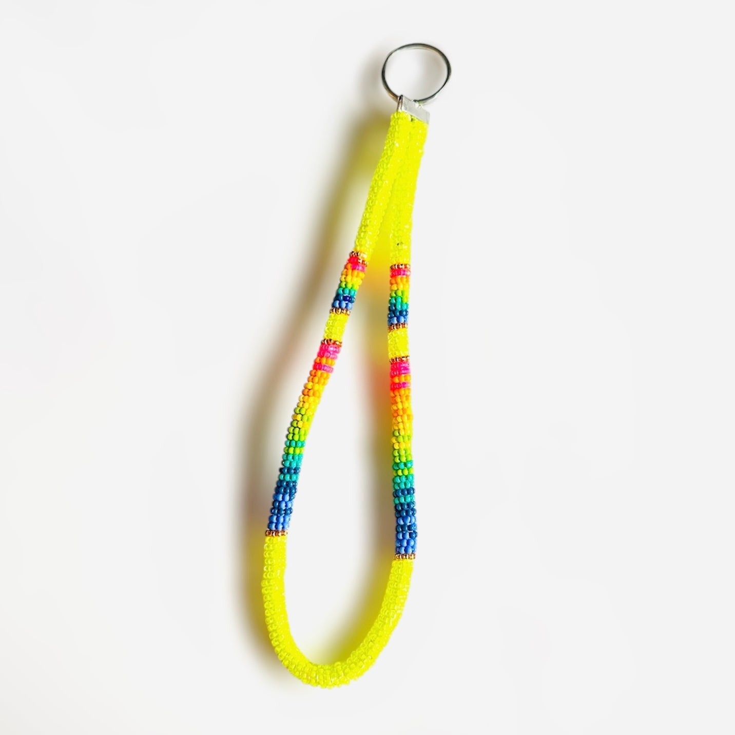 Beaded Keychain: Yellow