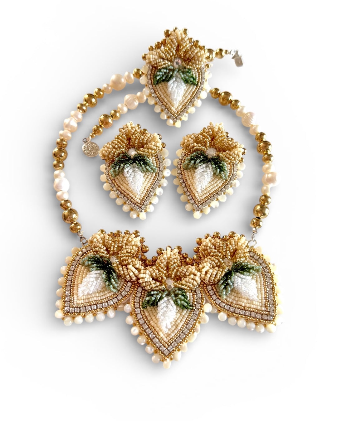 Strawbaby Grand Heirloom Set - Strawbaby Collection (Necklace, Earrings + Ring)