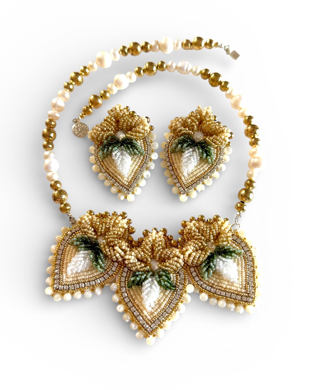 Strawbaby Grand Heirloom Set - Strawbaby Collection (Necklace, Earrings + Ring)