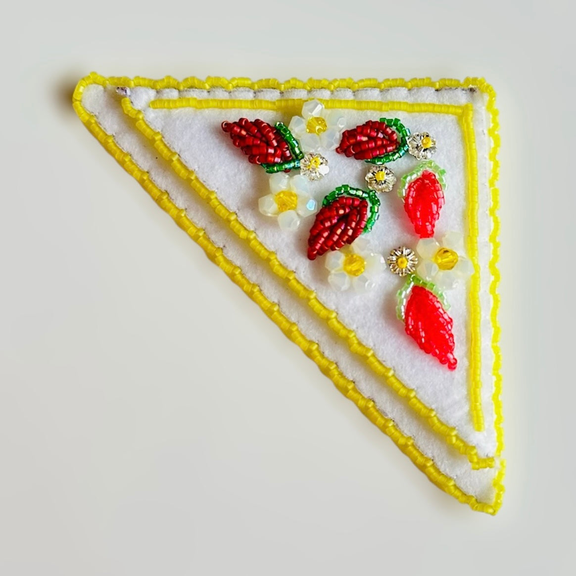 Beaded Bookmark: Strawberry Fields