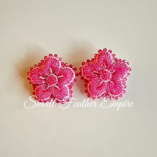 Flower Earrings:  Pink